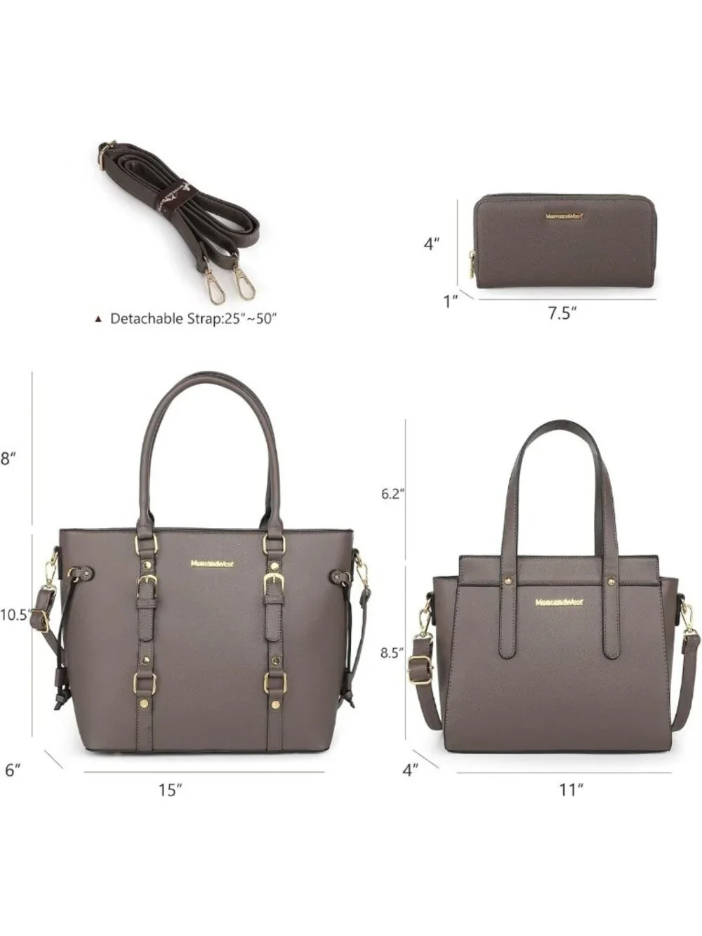 Stylish 3PCS Women's Tote Bag, Wallet & Shoulder Satchel Handbag Set